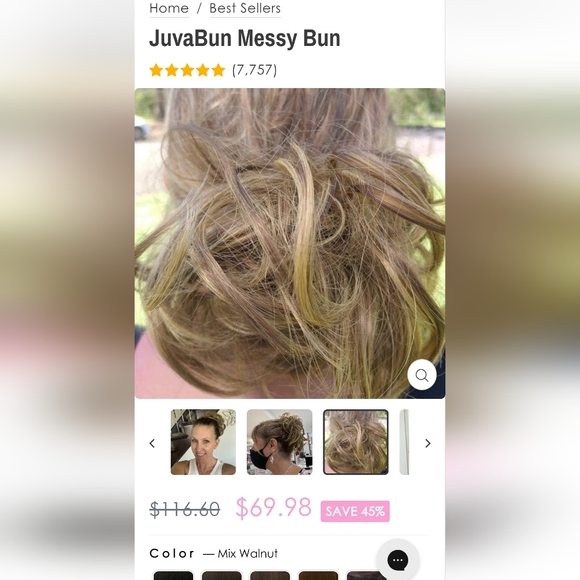JuvaBun -Messy Bun- mixed walnut - Picture 5 of 7